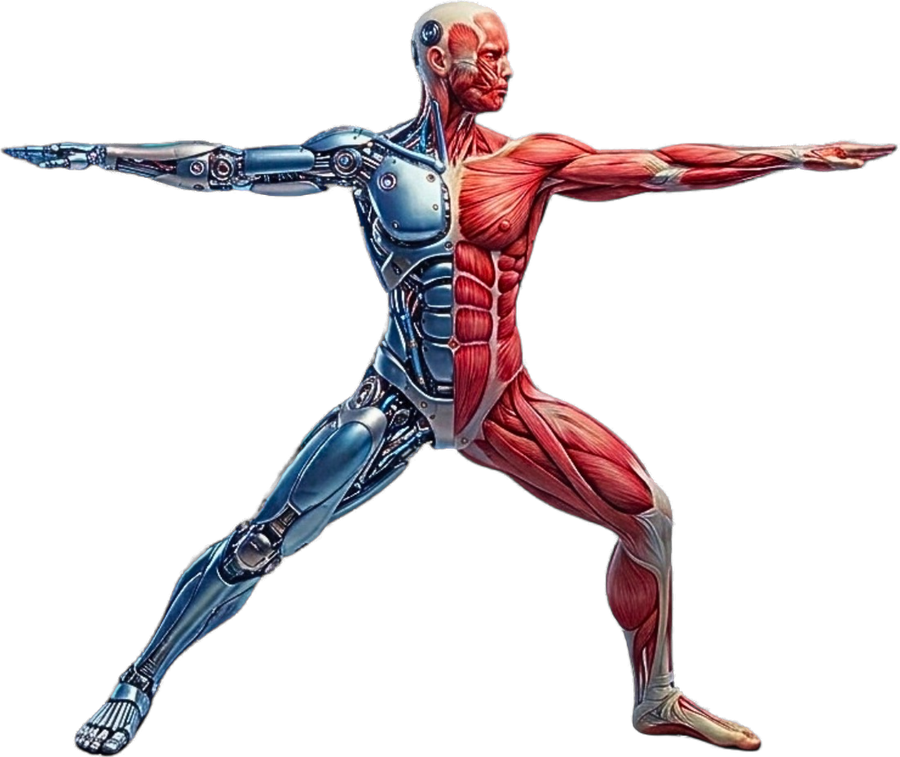 Figura anatômica em postura de yoga